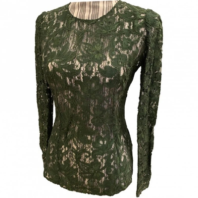 Pre-owned Dolce & Gabbana Lace Top In Green