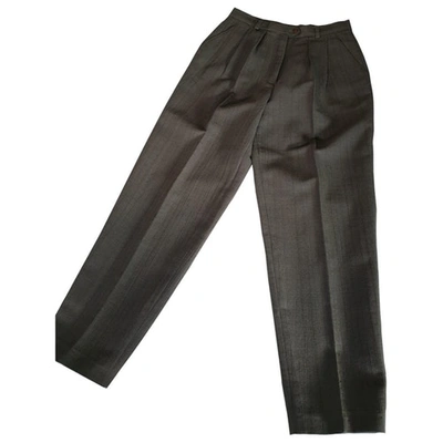 Pre-owned Giorgio Armani Straight Pants In Grey