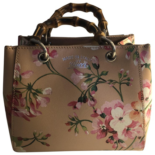 Gucci Bamboo Pink Leather Handbag | ModeSens