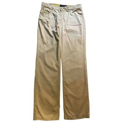 Pre-owned Trussardi Jeans Straight Pants In Yellow