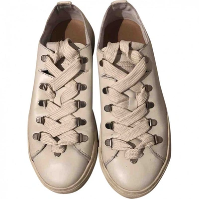 Pre-owned Allsaints Leather Trainers In White