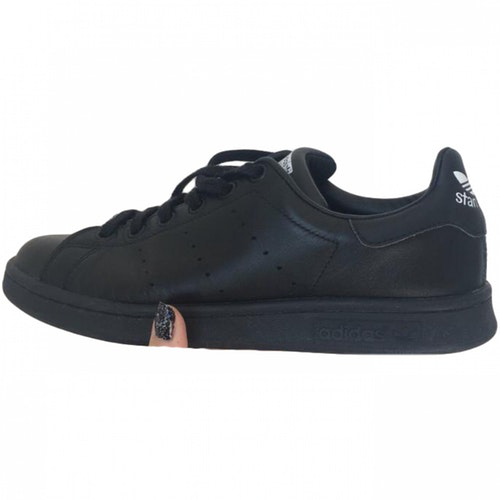 stan smith black leather trainers
