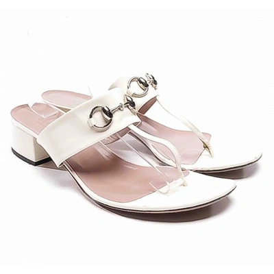 Pre-owned Gucci White Leather Sandals