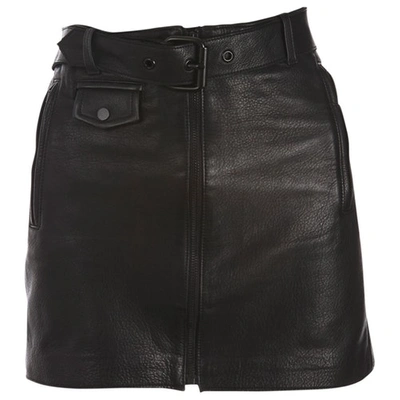 Pre-owned A.l.c Black Leather Skirt