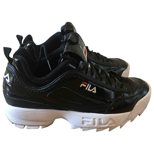 fila black patent trainers
