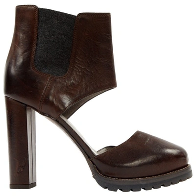 BRUNELLO CUCINELLI Pre-owned Leather Heels In Brown