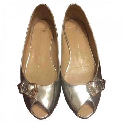 Pre-owned Giuseppe Zanotti Patent Leather Ballet Flats In Silver