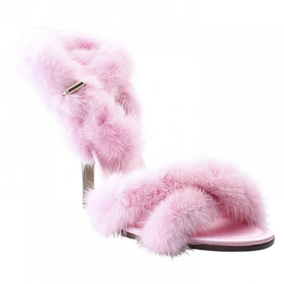 Pre owned Valentino Garavani Pink Fur Heels ModeSens