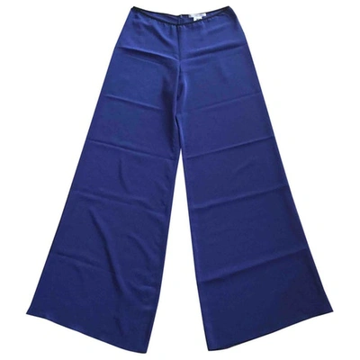 Pre-owned Stephan Janson Silk Large Pants In Blue