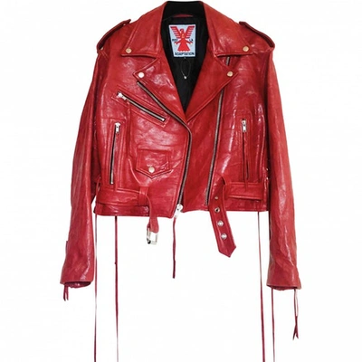 Pre-owned Adaptation Red Leather Leather Jacket