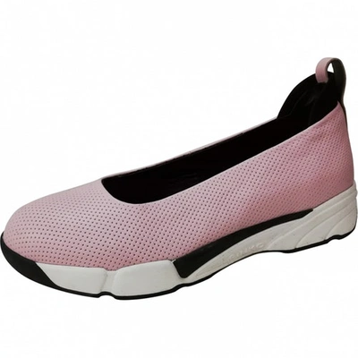 Pre-owned Pinko Pink Leather Ballet Flats