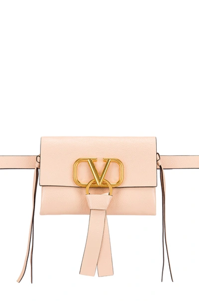 Shop Valentino Vring Ribbon Belt Bag In Crema