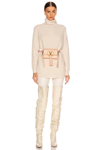 Shop Valentino Vring Ribbon Belt Bag In Crema