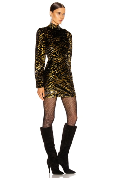 Shop Grlfrnd Janice Mini Dress In Black & Gold