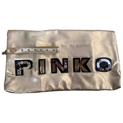 Pre-owned Pinko Gold Leather Clutch Bag