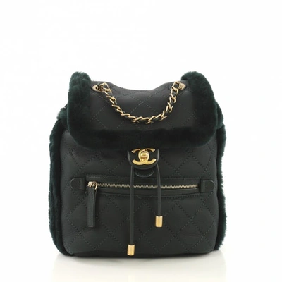 Pre-owned Chanel Green Leather Backpack