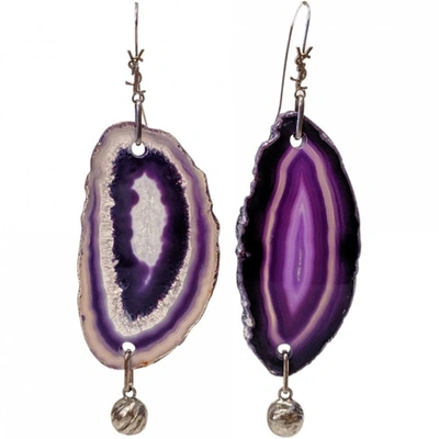 Pre-owned Saint Laurent Earrings In Purple