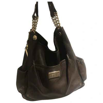 Pre-owned Versace Leather Handbag In Brown