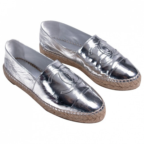 Pre-owned \n Silver Leather Espadrilles ModeSens