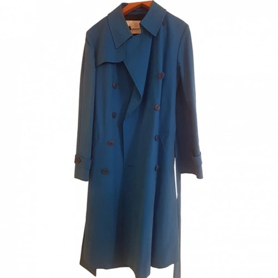 Pre-owned Aquascutum Blue Cotton Coat