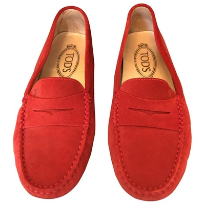 Pre-owned Tod's Flats In Red