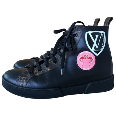 Pre-owned Louis Vuitton Stellar Leather Trainers In Black