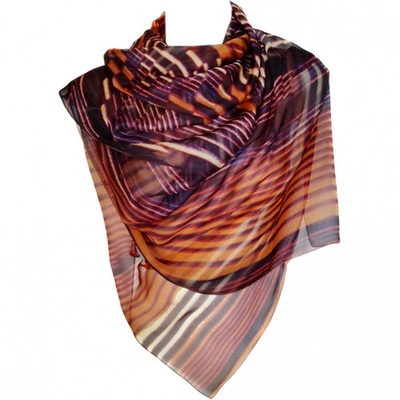 Pre-owned Alberta Ferretti Silk Stole In Orange