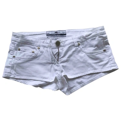Pre-owned Elisabetta Franchi White Cotton - Elasthane Shorts