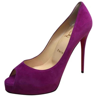 Pre-owned Christian Louboutin Very Privé Purple Suede Heels
