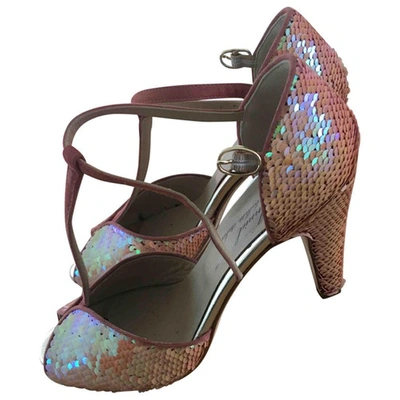 Pre-owned Anniel Pink Glitter Heels