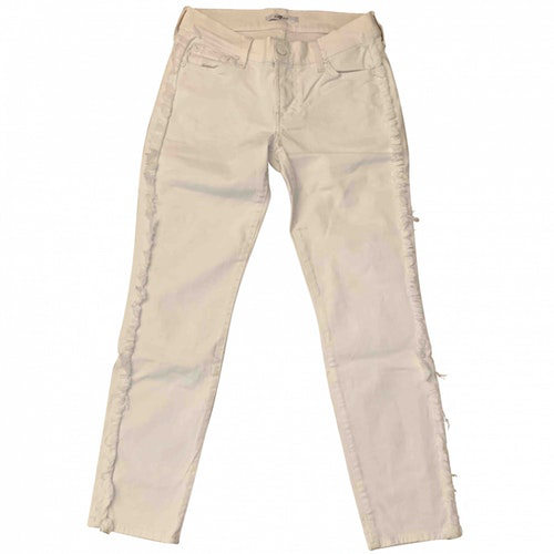 7 For All Mankind White Cotton Trousers | ModeSens