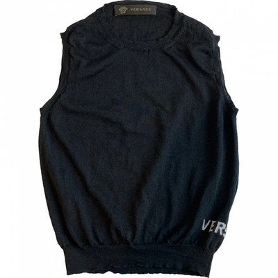 Pre-owned Versace Black Cotton Knitwear