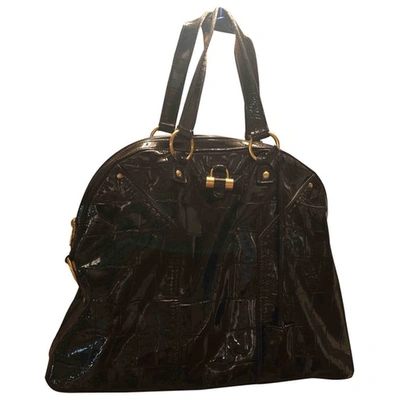 Pre-owned Saint Laurent Muse Black Patent Leather Handbag