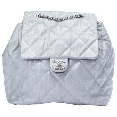 Pre-owned Chanel Grey Leather Backpack