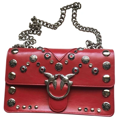 Pre-owned Pinko Love Bag Red Glitter Handbag