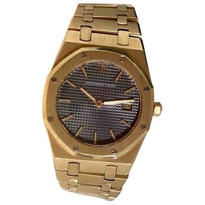 Pre-owned Audemars Piguet Royal Oak Lady Blue Yellow Gold Watch