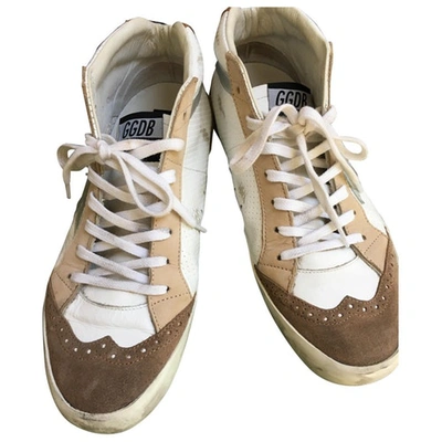 Pre-owned Golden Goose Mid Star White Leather Trainers