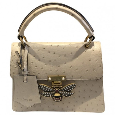 Queen margaret ostrich handbag Gucci Beige in Ostrich - 25557101