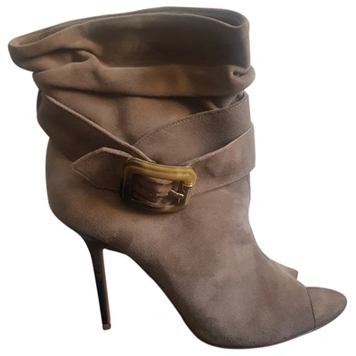 Pre-owned Burberry Suede Ankle Boots