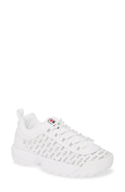 Shop Fila Disruptor Ii Clear Logo Sneaker In White/ Navy/ Red