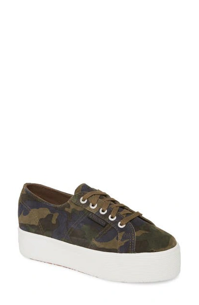 Shop Superga 2790 Fanvelvet Platform Sneaker In Camo