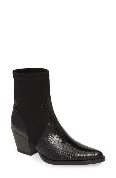 Shop Paul Green Cameron Stretch Shaft Bootie In Black Cobra Combo