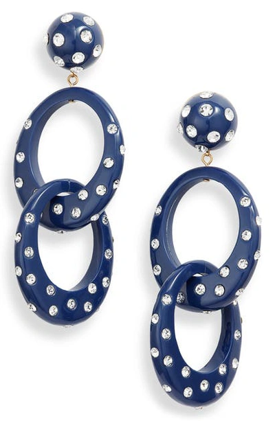 Shop Lele Sadoughi Interlocking Hoop Earrings In Midnight