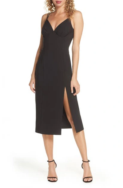 Shop Finders Keepers Victoria Dual Strap Midi Dress In Black