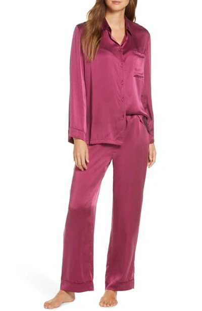 Shop Papinelle Silk Pajamas In Merlot