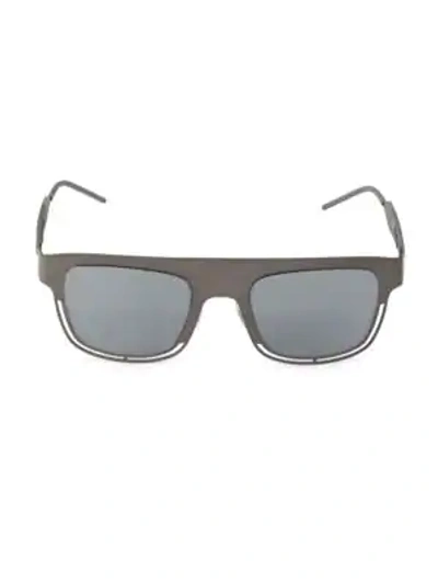 Shop Dolce & Gabbana 49mm Cutout Square Sunglasses In Gunmetal