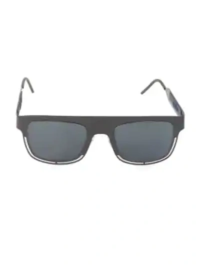Shop Dolce & Gabbana 49mm Cutout Square Sunglasses In Matte Black