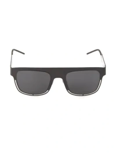 Shop Dolce & Gabbana 49mm Cutout Square Sunglasses In Grey