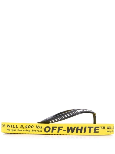 Shop Off-white Yellow Rubber Flip Flops