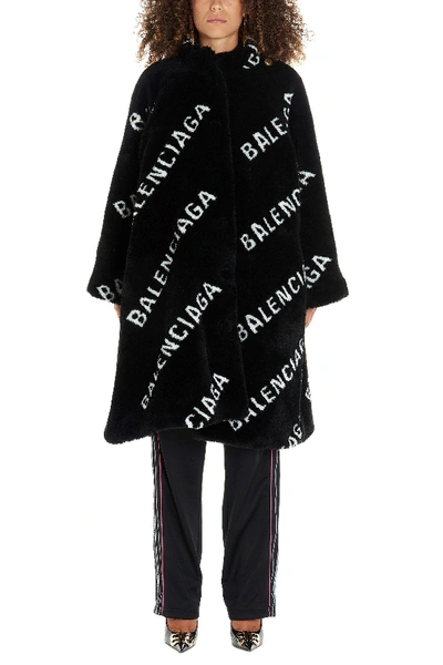 Shop Balenciaga Black Acrylic Coat